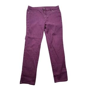 Avenue Denim Skinny Jeans Womens 16 Purple Stretch Casual Comfy Everyday Pants‎